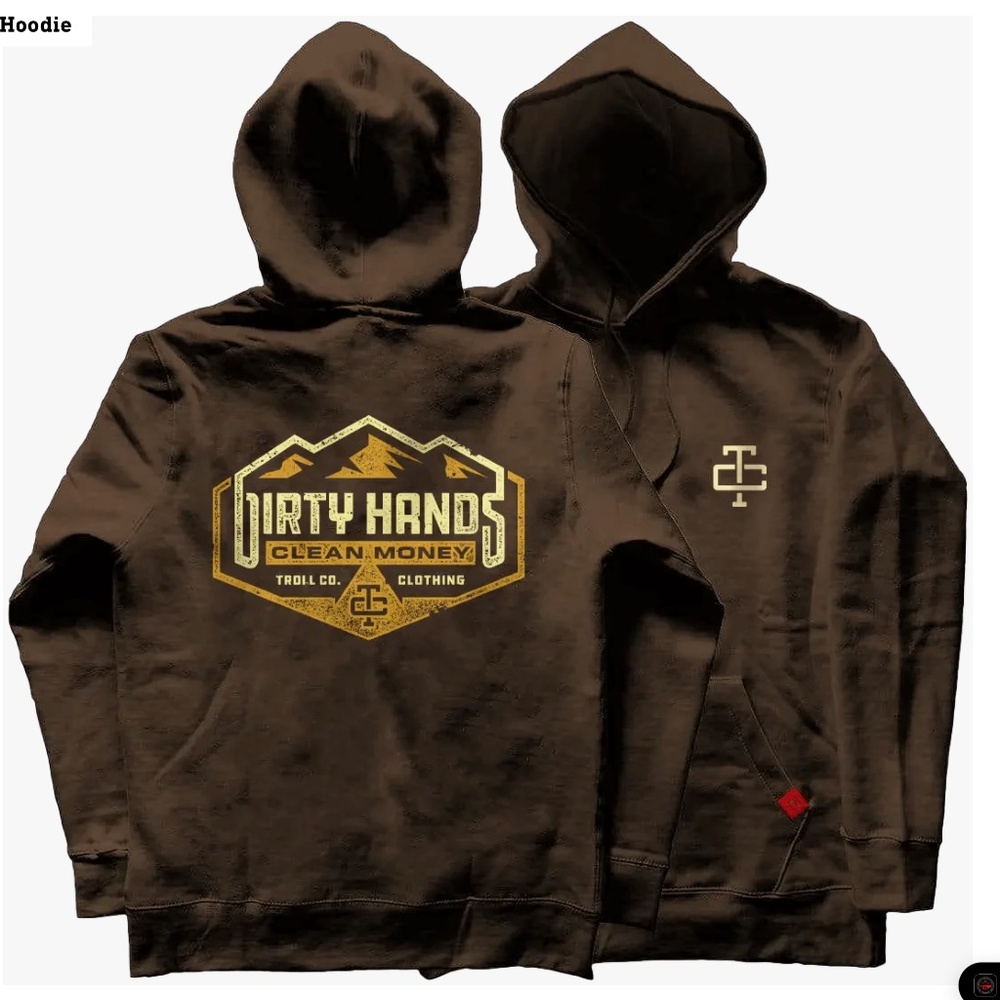 Men's Large BROWN Forged Hoodie Troll Co